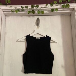 Black ribbed crop top